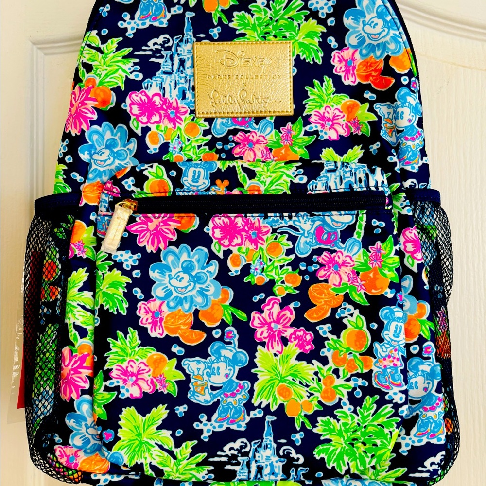 NWT Lilly Pulitzer Loves Disney Bahia Backpack Mickey Minnie Cinderella